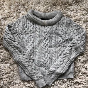 Cropped knit sweater